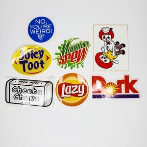🏷NWT! Vintage 90s-00s Y2K Lot of (7) Assorted Vend Machine Brand Joke Stickers